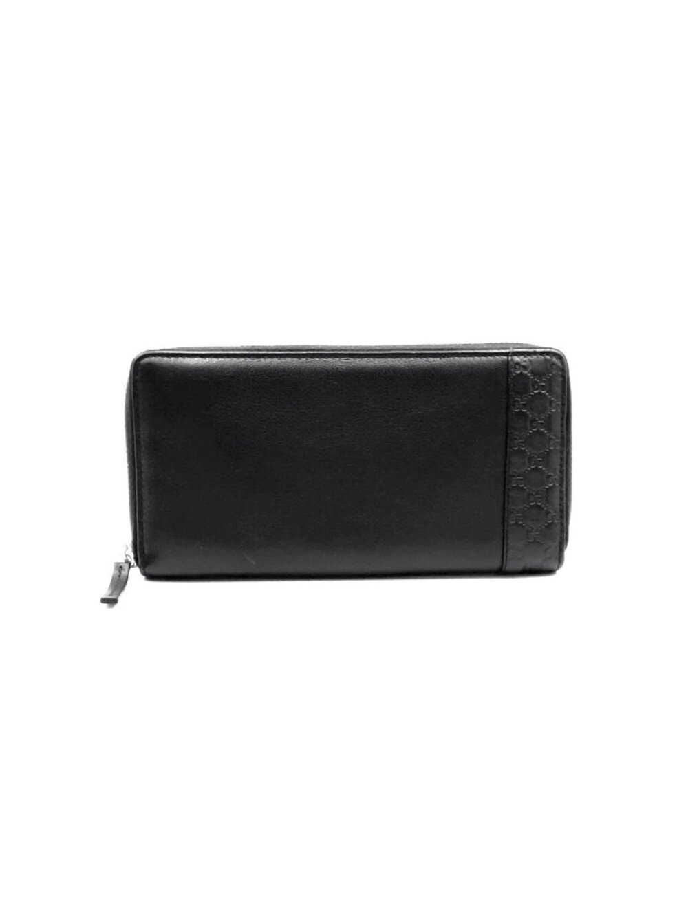 Gucci Mistral Micro Guccissima Leather Black Wallet Silver